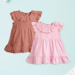 Kidbea Girls Pack Of 2 Pure Linen Dresses-picture-19