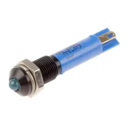 RS PRO Blue Panel Mount Indicator 24V DC, Mounting Hole Size 6 mm, Termination Type Solder Tab, Model No 210355-37