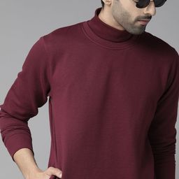 Roadster Men Burgundy Solid Sweatshirt-image-31