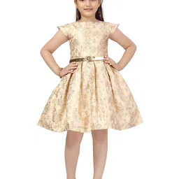 Sangria Girls Self-Designed Frock With Belt-picture-26