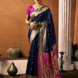 KALINI Woven Design Zari Silk Blend Banarasi Saree-picture-17