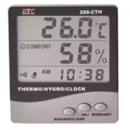 HTC 288-CTH Digital Hygro Thermometer Clock With Big 3 Line Display Meter image 2