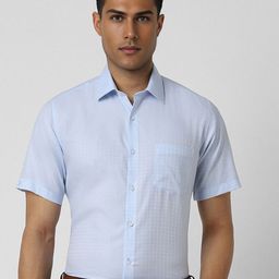 Van Heusen Men Spread Collar Checked Cotton Slim Fit Formal Shirt-image-53