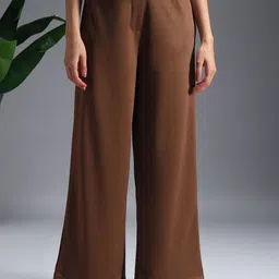 Zastraa Women Relaxed Straight Leg Straight Fit High-Rise Trousers-image-48