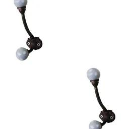 IndianShelf Grey and Brown 2 Pcs Ceramic Dot Wall Hooks-12