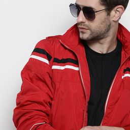 The Indian Garage Co Men Red & Black Striped Tailored Jacket-picture-17