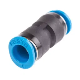 Festo Straight Tube-to-Tube Adaptor QSM Push In 6 mm Connector A Tube-to-Tube, QSM-6 (Bag of 10 Pcs)-picture-0