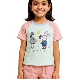 POP STREET KIDS Girls Printed Round Neck T-Shirt With Shorts-image-94