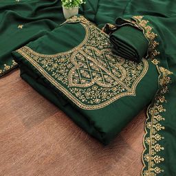 LeeliPeeri Designer Floral Embroidered Zari Georgette Unstitched Dress Material-picture-22