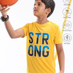 Pine Active Skin Friendly & Breathable Half Sleeves Printed T Shirt - Yellow-image-25