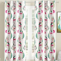 SEJ by Nisha Gupta Set of 2 Floral Eyelet Window Curtains - White-50