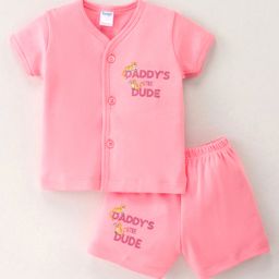 Tango Interlock Half Sleeves Text Printed Night Suit - Coral-picture-17