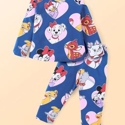 Babyhug Disney Cotton Knit Full Sleeves Night Suit With Classic Characters Graphics - Navy-image-12
