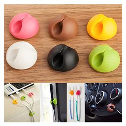 COZY VIBES 6 Pcs Cable Clips Organizer Adhesive, Colorful Cord Charger Holder Desktop Multipurpose Cable Clips Cable Drop for Home Office Cubicle Car Nightstand Wall Wood Desk-PACK OF 1-COLOR MAY VARY-picture-9