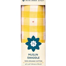 Nintara Baby Soft, Breathable, Lightweight, 100% Organic Cotton Extra-Large Swaddle Pack of 1 - Sunshine Yellow-image-110