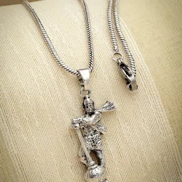 Sanjog Silver-Plated Hanumanji Pendant With Chain-15