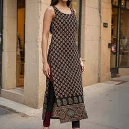 SZN Women Floral Printed Cotton Straight Kurta-picture-30