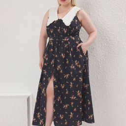 Trendyol Women Floral Print Cotton Fit and Flare Maxi Dress-image-46