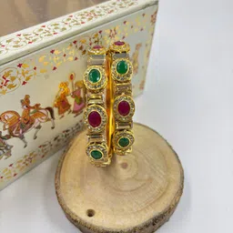 Wedding Chuda by Hitesh Bangles Set Of 2 Gold-Plated Bangles image 4