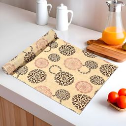 Myntra Elegant Homes Beige & Brown Rangoli Printed Shelf Liner Organiser-18