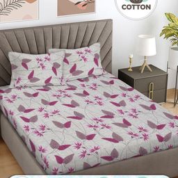 Myntra Elegant Homes Grey & Purple Printed 300 TC King Bedsheet Set 2.50 m x 2.25 m-image-18