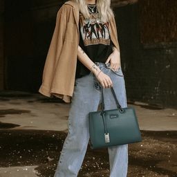 Exotic Structured Handheld Bag with Tasselled image 4