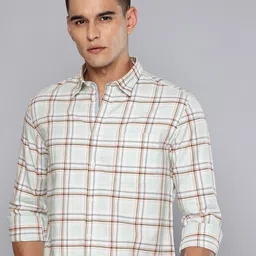 Indian Terrain Pure Cotton Classic Fit Checked Casual Shirt-picture-7