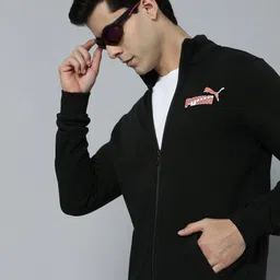 Puma Men Slim Fit Brand Logo Printed Knitted Sporty Track Jacket-image-31