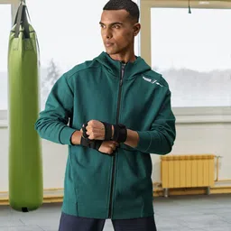 Puma Men Green Solid Relaxed Fit Hooded Sporty Jacket-image-66