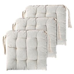 Kuber Industries Cream-Coloured 3 Pieces Cotton Comfort Chair Pads-image-32