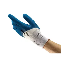 Ansell HyFlex 11-917 Blue Nylon Oil Resistant Gloves Size 10 Nitrile Coating, 11917100-picture-19