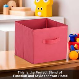 Aura Pink Set of 3 Regular Square Foldable & Multipurpose Wardrobe Storage Box Organizer image 4
