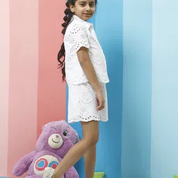 Athena Girls Shirt Collar Pure Cotton Shirt With Shorts-image-6