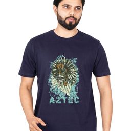 LA MILANO Men Graphic Printed Round Neck Pure Cotton Slim Fit T-shirt-image-89