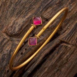 Kushal's Fashion Jewellery Gold-Plated Antique Kada Bracelet-56