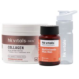 HealthKart HK Vitals Skin Radiance Collagen 100 g Watermelon & Multivitamin Plus Men 30 Tabs & Sipper Combo-13