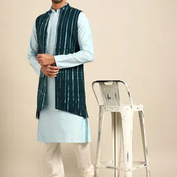 KISAH Men Green Dyed Kurta with Churidar-image-35