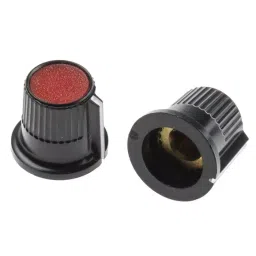 RS PRO 12 mm Black Red Potentiometer Knob for 4 mm Shaft Splined, 2596834-picture-28