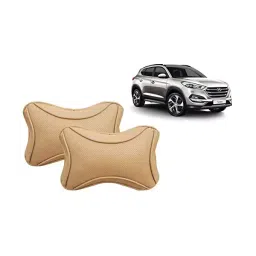 Auto Pearl Beige Dots CV Car Neck Rest Pillow Compatible for Tucson-18