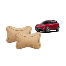 Auto Pearl Beige Dots CV Car Neck Rest Pillow Compatible for Mahindra XUV 300 2019-33
