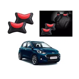 Auto Pearl Black and Red Designer Car Neck Rest Pillow Compatible for i10 Grand Nios-picture-15