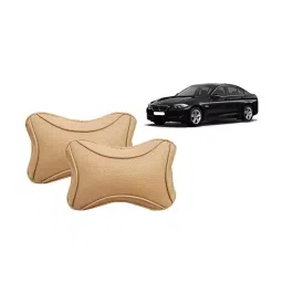 Auto Pearl Beige Dots CV Car Neck Rest Pillow Compatible for BMW 520i-14