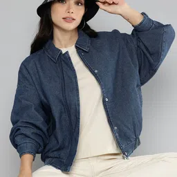 Levis Pure Cotton Denim Relaxed Fit Bomber Jacket-picture-39