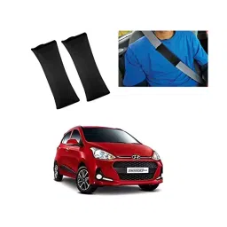 Auto Pearl Seat Belt Cushion (Pack of 2, Black) Compatible for i10 Grand 2017-image-52