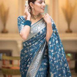 VILLAGIUS Woven Design Zari Pure Silk Kanjeevaram Saree-picture-17