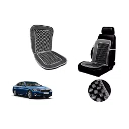 Auto Pearl Car Wooden Bead Seat Cushion with Grey Velvet Border Compatible for BMW 520D-picture-42