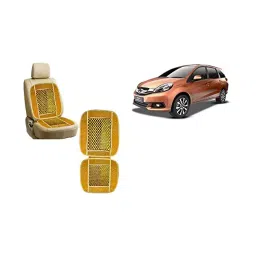 Auto Pearl Car Wooden Bead Seat Cushion with Velvet Border Compatible for Honda Mobilio Set of 2 Pcs-image-97