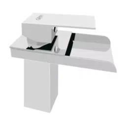 Gravity 152.4 mm (6 Inch) Brass Chrome Finish Deck Mount Waterfall Basin Mixer-image-58