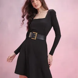 DressBerry Square Neck A-Line Dress-image-88