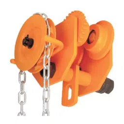 Liftech 1000 Kg (1 Ton) 68-100 mm I-Beam Width Mid Steel Orange Manual Geared Trolley, GCL-A619-image-55